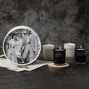 Vela Aromática con Aroma a Películas Clásicas, Estilo Creativo, para Cumpleaños, Dormitorio, Cera de Soya, Cristal, Estampado Animal, Sin Humo, Juego de Cuatro, Caja de Regalo - Product Image 3