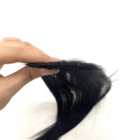 XF LONGFOR Extension de cheveux brésiliens vierges Remy de qualité supérieure, lisses, 10 pouces, avec fermeture à clip unique, frange avant et patch latéral pour femme