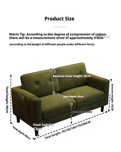 Canapé 2 places au design simple européen, petit appartement, salon, espace détente, réception, <span class=keywords><strong>location</strong></span> <span class=keywords><strong>de</strong></span> maison, magasin <span class=keywords><strong>de</strong></span> vêtements, chambre à coucher - Product Image 6