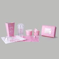 Boîte d'emballage pour crème glacée, conteneur en papier personnalisé avec logo, jetable, pour gâteaux, gelato, restaurants, vente en gros