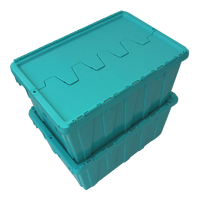 Bacs de rangement en plastique robustes JOIN avec couvercle attaché, empilables et emboîtables, pour entrepôt industriel
