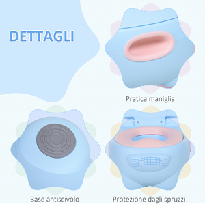 HOMCOM-Orinal Antideslizante para Bebés, Orinal para Bebés de 6 a 48 Meses, Color Azul (40x30x23cm) - Product Image 4