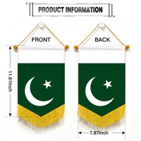 Drapeaux mini-guirlandes de voiture en gros 20x30cm Pakistan Décoration murale Petits ornements suspendus Impression numérique Matière satinée