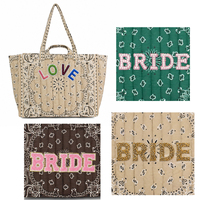 Tas Tote Custom Bermotif Bunga Kacang Mete dengan Jahitan Quilted, Warna-warna Lembut untuk Musim Dingin, Tas Belanja, Perjalanan, Sehari-hari, Tas Bahu Katun Besar, Tas Tangan