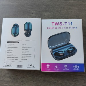 Auricolari TWS <span class=keywords><strong>T11</strong></span> Personalizzati In-Ear per Gaming e Sport, Stereo Wireless 5.4, Display Digitale, Indicatore Batteria, ANC, IPX6, Bassa Latenza - Product Image 3