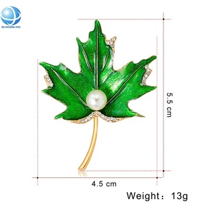Handmade men ngọc trai dát <span class=keywords><strong>Maple</strong></span> Leaf Trâm kim loại hợp kim ve áo Pin cho unisex quần áo trang trí DIY phụ kiện trang sức quà tặng - Product Image 2