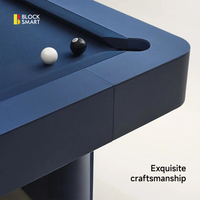 Table de billard de luxe 8ft 9ft modèle JMTQ-D09B, design personnalisé, en bois massif avec plateau en ardoise, finition cuir.