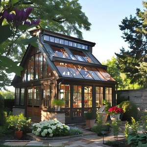 Serre en verre de style victorien écologique, design moderne et luxueux avec des caractéristiques durables pour le jardin, structure en métal - Product Image 3