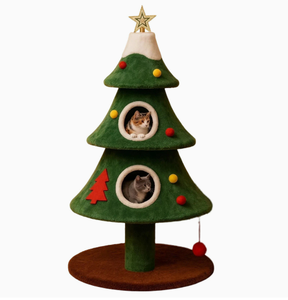 Arbre à chat de Noël avec lit, grande tour pour chat, meuble à gratter en peluche, jouet d'escalade pour animaux de compagnie d'intérieur - Product Image 5
