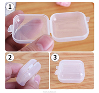 Petite boîte de rangement pour bijoux en plastique transparent carrée avec gaufrage, emballage personnalisé pour boucles d'oreilles