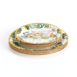 Disposable <b>Paper</b> Plates Party Cutlery Set Animal <b>Pattern</b> For Party Zhejiang Origin - Product Image 2