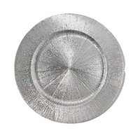 Assiettes de présentation en plastique argenté de luxe, style vintage, pour mariages, hôtels et fêtes
