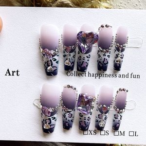 Ongles pressés faits à la main Lunanail, <span class=keywords><strong>manucure</strong></span> française avec pointes pointues (10 pièces), design en forme d'amande, style long - Product Image 3