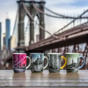 Central Park landmark kahve kupa Brooklyn köprüsü tahsil çay bardağı