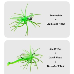 Nouvelle Leurre Souple Bicolore en TPE type Urène de Mer 11cm 9g, Appât à Tentacules Pailletés pour <span class=keywords><strong>Pêche</strong></span> <span class=keywords><strong>au</strong></span> Ned Rig, <span class=keywords><strong>au</strong></span> Black Bass, <span class=keywords><strong>au</strong></span> Snakehead et en Eau Douce - Product Image 3