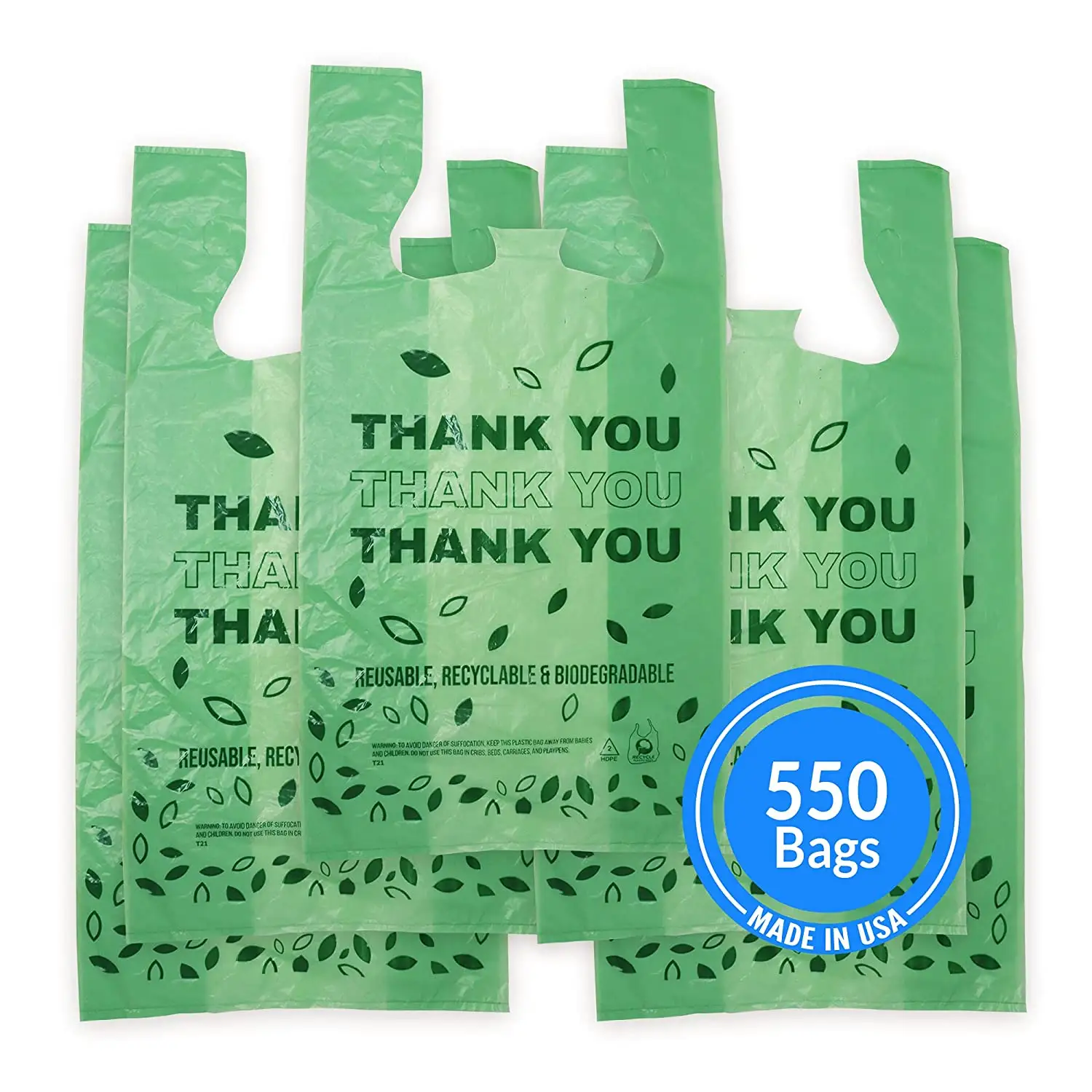 Изготовленный На Заказ экологически чистый Компостируемый кукурузный крахмал PLA PBAT биоразлагаемая футболка, пластиковые сумки для покупок, упакованные для использования мусора