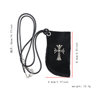 Pochette élégante pop-punk à crochets croisés à suspendre au cou, accessoire portable pour rouge à lèvres ou petit pendentif à suspendre au cou