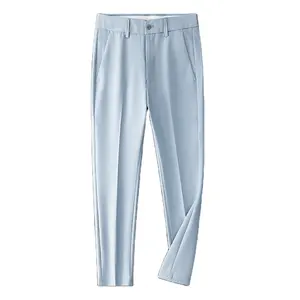 Pantalones lisos informales personalizados para hombre, Pantalón liso Pastel, corte Simple