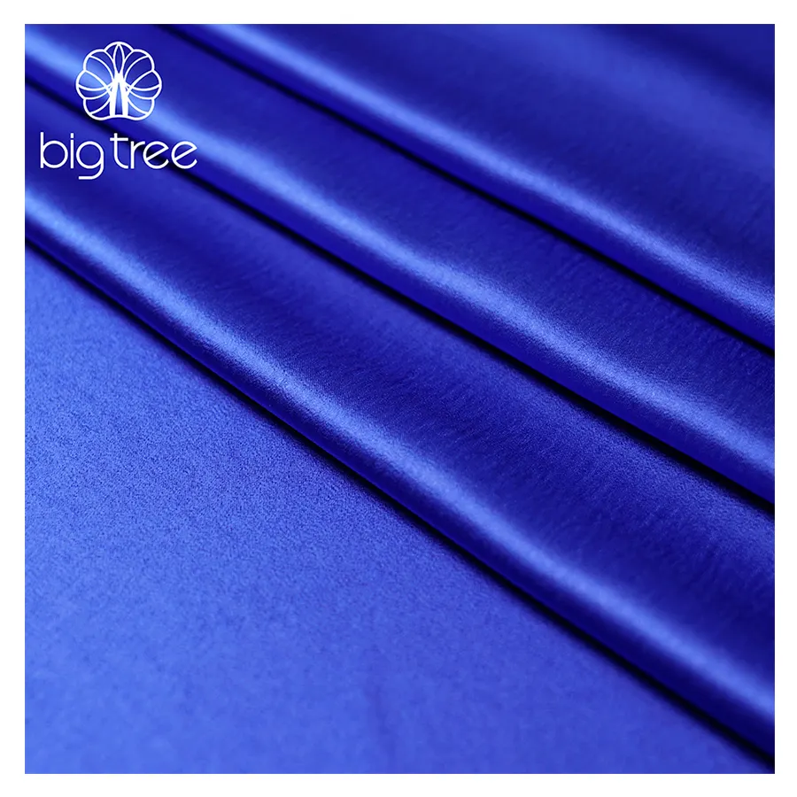 Noble Quality Sapphire Blue Solid Dyed Abaya Silk Satin Slight Velvet 100% Polyester Fabric for Sleepwear Pajamas Skirt Shoes