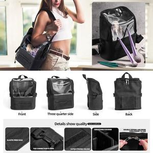 Trousse de maquillage professionnelle à doublure amovible, grande capacité, avec bandoulière réglable pour maquilleurs professionnels - Product Image 6