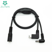 Cable divisor de CC Personalizado 1 en 2 Cable de alimentación 1 a 2 vías DC5.5mm X 2,1mm 1 hembra a 1 macho y Mini Cable divisor de alimentación USB en ángulo