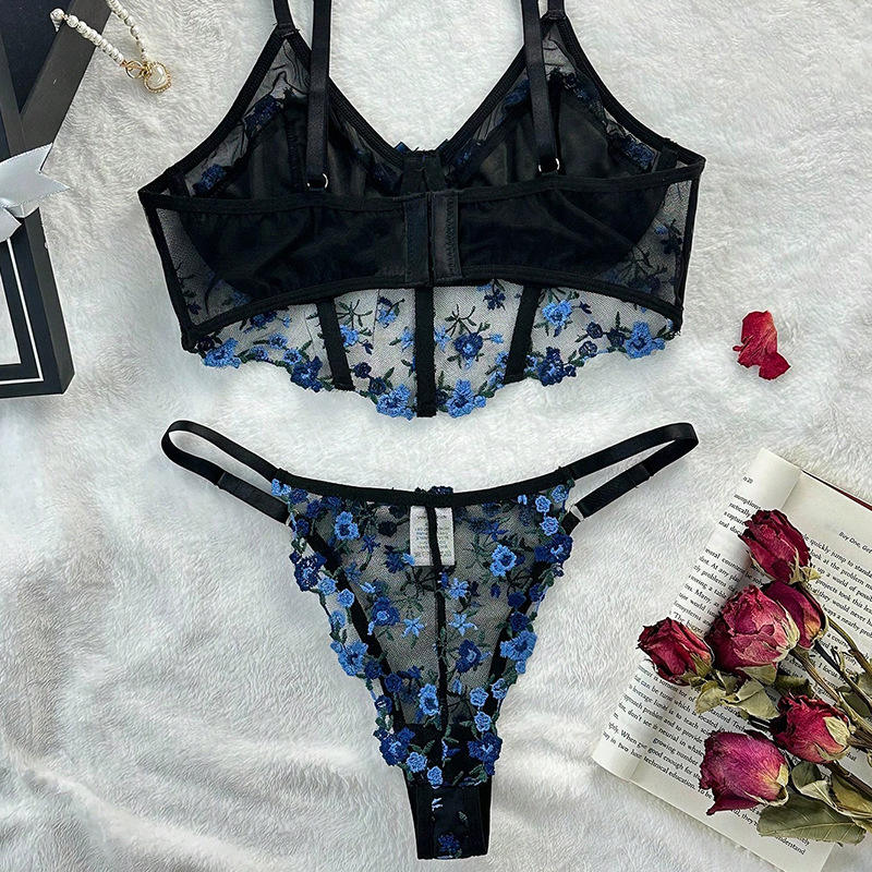 Wholesale Sexy Lingerie Set for Women Letter Solid Patchwork Sexy Lingerie Femme Underwear G-String Set Lady Fashion