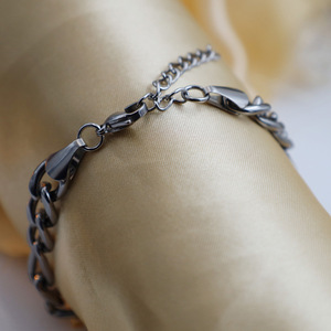 Fashion Figaro Titanium Steel Chain Bracelet Women's 18K Gold Color Geometric Design Jewelry - Product Image 4