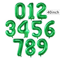 Ballon chiffre 40 pouces vert foncé en aluminium Mylar, gonflable à l'hélium, pour décoration d'anniversaire et célébration de maillots de repère