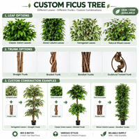 Arbre Banyan Artificiel, Plante Ficus Artificielle, Branches Naturelles, Décoration Intérieure pour Hôtels, Bureaux, Restaurants, Centres Commerciaux, Vente en Gros Personnalisée