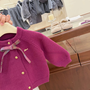 Tongxingyuan Girls Knitted <b>Cardigan</b> Plaid Skirt Set Autumn Winter <b>Thick</b> Cotton Clothing Set - Product Image 4
