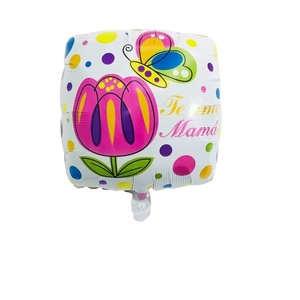 Ballons en aluminium recyclables de 18 pouces en forme de cœur espagnol, carrés, pour fête, décoration de la fête des Mères, couleur pêche, en anglais - Product Image 5