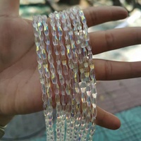 Perles ovales en verre sculpté pour colliers et boucles d'oreilles, 4x8MM, pierres naturelles pour la fabrication de bijoux et accessoires de vêtements, DIY, bricolage, offre spéciale