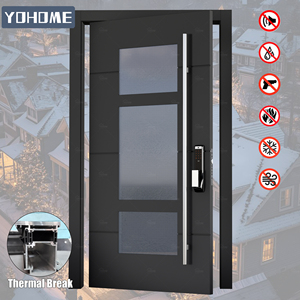 <span class=keywords><strong>Porte</strong></span> <span class=keywords><strong>d</strong></span>'<span class=keywords><strong>entrée</strong></span> principale en aluminium à rupture de pont thermique, robuste et intelligente, <span class=keywords><strong>avec</strong></span> caméra de sécurité intégrée, pour maison et conception de fenêtres - Product Image 1