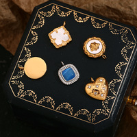 Pendentifs Breloques Rétro en Acier Inoxydable Plaqué Or 18 carats avec Motifs Étoile à Quatre Branches, Cœur, Météorite, Fleur, Coquillage et Abeille pour Colliers et Bracelets