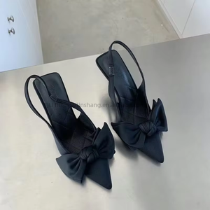 Summer Elegant Exy Women's Pointed Toe Bows Plus Size High <b>Heels</b> Stiletto Flats - Product Image 5