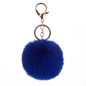 Handgemachte flauschige Pelz Puff Ball Pom Pom Charm Schlüssel bund mit Kreis Haken Tasche Handtasche Charms Multi color