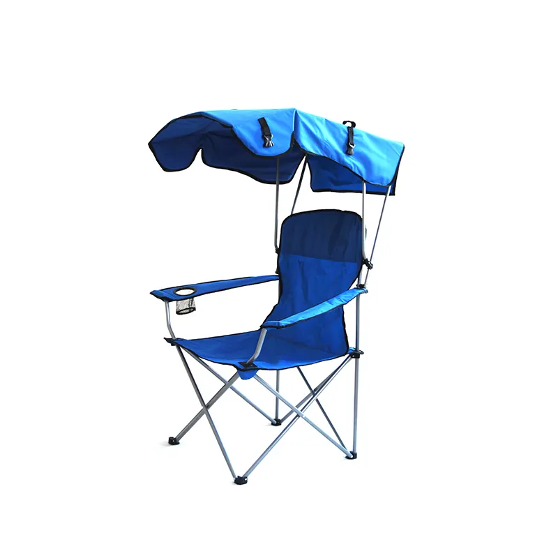Nova cadeira dobrável de lona para acampamento, nova cadeira com cobertura alta, confortável, para áreas externas, leve, para adultos