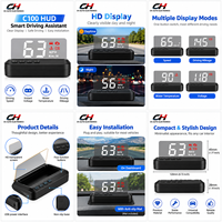 HUD de voiture OBD2 compact et pliable, écran 96 % transparent, effacement des codes d'erreur à une touche et 5 alarmes pour tous les véhicules OBDII