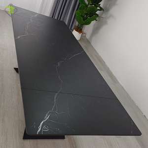 Produttore professionale personalizzato pietra pietra pietra lastra superiore <span class=keywords><strong>tavolo</strong></span> da pranzo sinterizzazione con le gambe Hardware vestito ristorante di lusso - Product Image 6