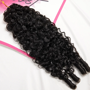 ISEE Offerta Speciale 55g 110g Extension per Capelli Umani Ricci Birmani Senza Nodi Pre-Separati Riccioli Umidi e <span class=keywords><strong>Ondulati</strong></span> Riutilizzabili con Tecnica Feather Crochet - Product Image 4