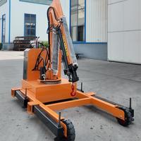 Grúa Telescópica Hidráulica Mini Plegable Portátil Directa de Fábrica, Capacidad de 2 Toneladas, Altura de Elevación de 4m, con Motor y Rodamientos para Almacén