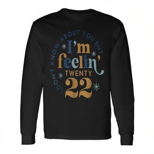 Maglietta a maniche lunghe Twenty Two Celebration per adulti, unisex, girocollo, in cotone, per feste - Product Image 2