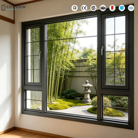 Ventana Abatible de Aluminio con Acabado Madera, Doble Acristalamiento, Insonorizada y con Aislamiento Térmico para Villa