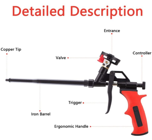 <span class=keywords><strong>Pistola</strong></span> pulverizadora de espuma Pu, espuma aislante de <span class=keywords><strong>poliuretano</strong></span> de alta resistencia, <span class=keywords><strong>pistola</strong></span> larga <span class=keywords><strong>para</strong></span> calafatear, <span class=keywords><strong>pistola</strong></span> de espuma corporal mental - Product Image 2