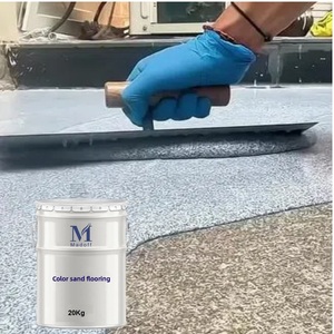 Revêtement de sol époxy autonivelant imperméable et résistant à la poussière, résistant aux rayures, à base de sable coloré et de polyuréthane comme matière première principale - Product Image 5