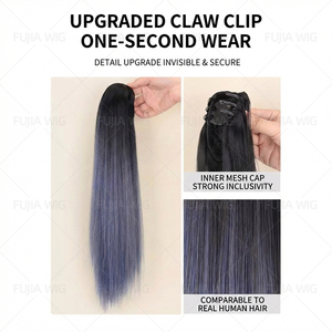 Fujia Coloré Bouclés <span class=keywords><strong>Queue</strong></span> <span class=keywords><strong>De</strong></span> <span class=keywords><strong>Cheval</strong></span> Multi Couleur Dégradé Griffe Clip QueueLongue Bouclée Grande Vague Perruque <span class=keywords><strong>Queue</strong></span> <span class=keywords><strong>De</strong></span> <span class=keywords><strong>Cheval</strong></span> - Product Image 5