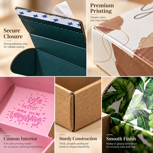 Caja de cartón corrugado para embalaje de ropa de lujo personalizada con impresión de logotipo personalizado y opciones de cierre magnético - Product Image 6