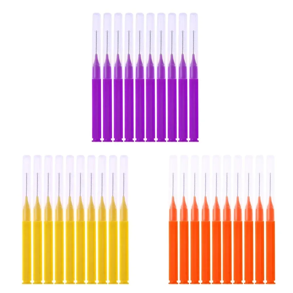 Spazzola interdentale colorata spazzola a forma di I per denti spazzolino dentale ortodontico spazzolino da denti stuzzicadenti strumento per l'igiene orale