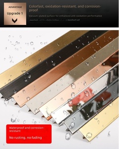<span class=keywords><strong>Profilé</strong></span> d'angle décoratif en acier inoxydable, profil en T en métal, garniture de bordure de <span class=keywords><strong>carrelage</strong></span>, accessoires pour <span class=keywords><strong>carrelage</strong></span> et meubles - Product Image 5