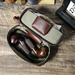 特注本革ポータブル喫煙パイプポーチバッグトラベルケースタバコパイプポーチアクセサリー付き収納CF5020 - Product Image 2